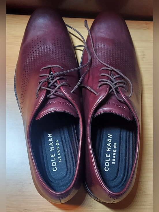 COLE HAAN GRAND ØS C33472 WASHINGTON GRAND LASER MENS CORDOVAN OXFORDS SIZE 10 M